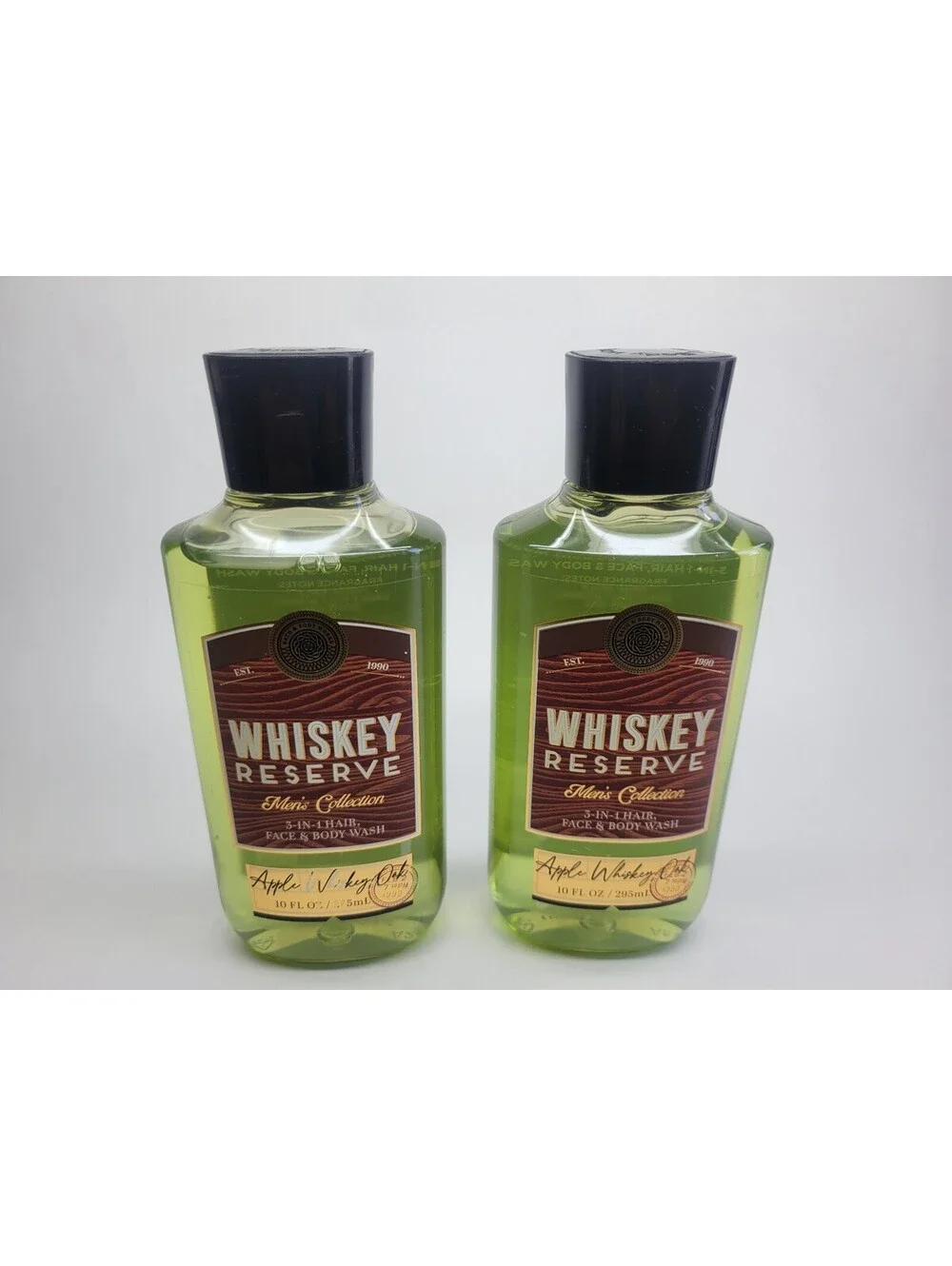 2 x Bath & Body Works Whiskey Reserve Men's 3 in 1 Face Hair & Body Wash 10 oz